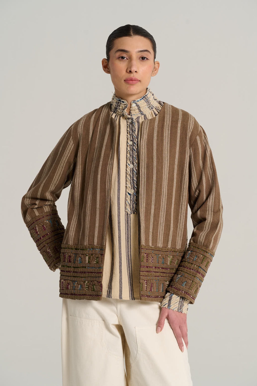 ARTHUR tobacco linen jacket