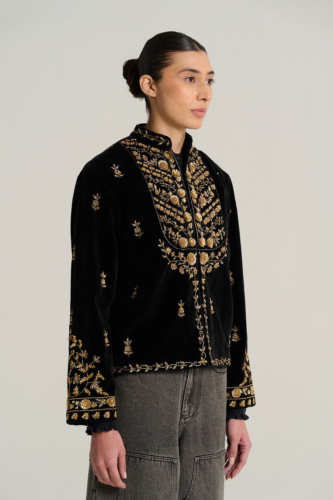Black velvet jacket CAMILLE