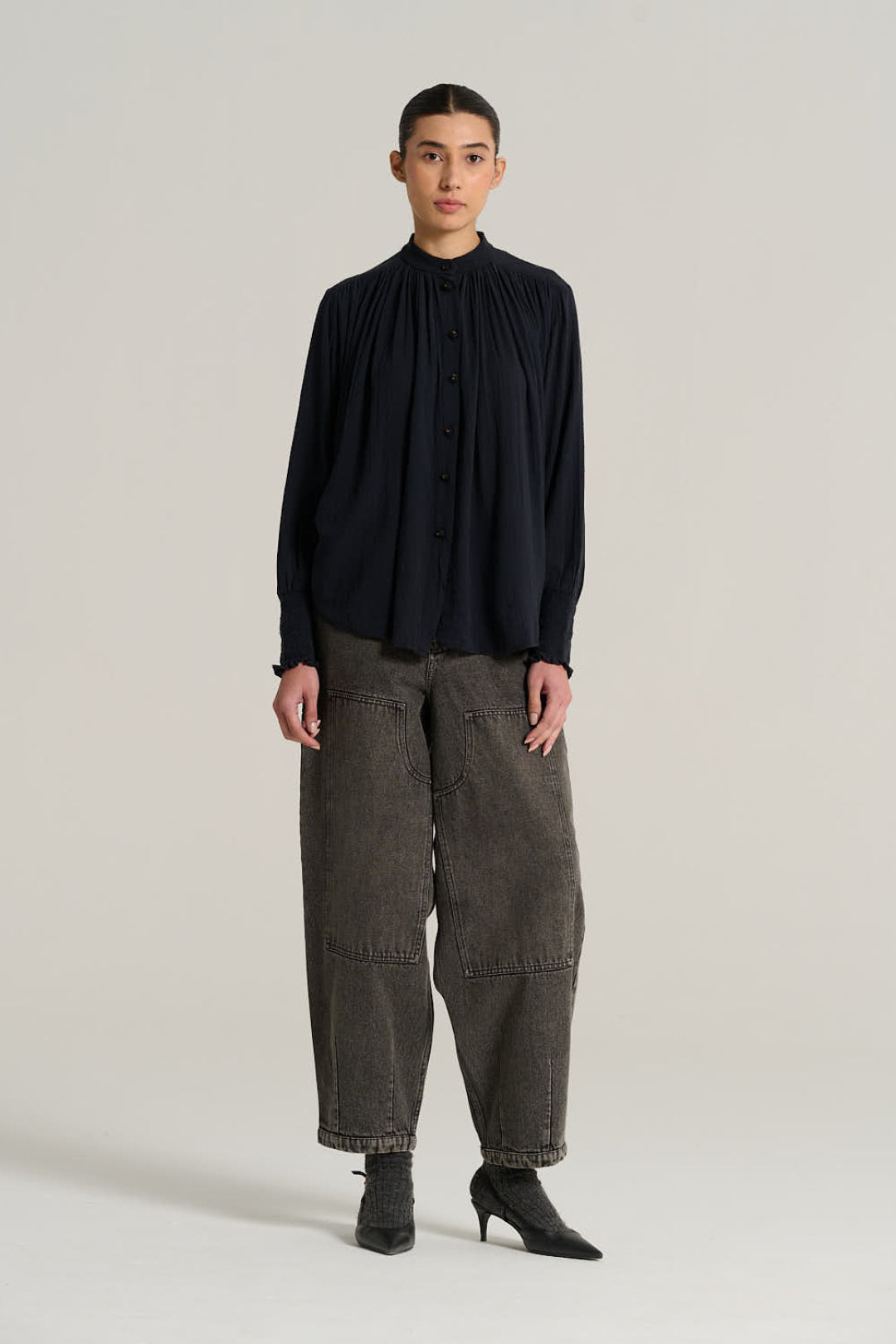 CESAR Olive Wild Silk Shirt
