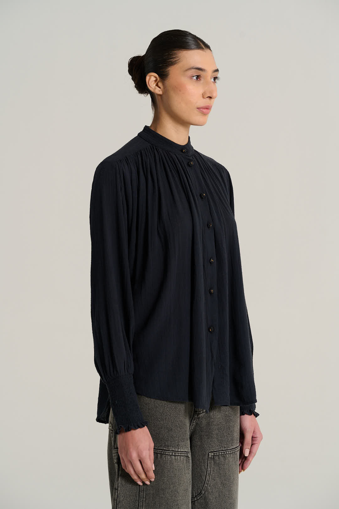 CESAR Olive Wild Silk Shirt