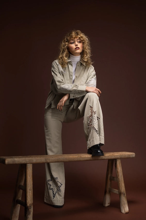 CIANA brown openwork skirt