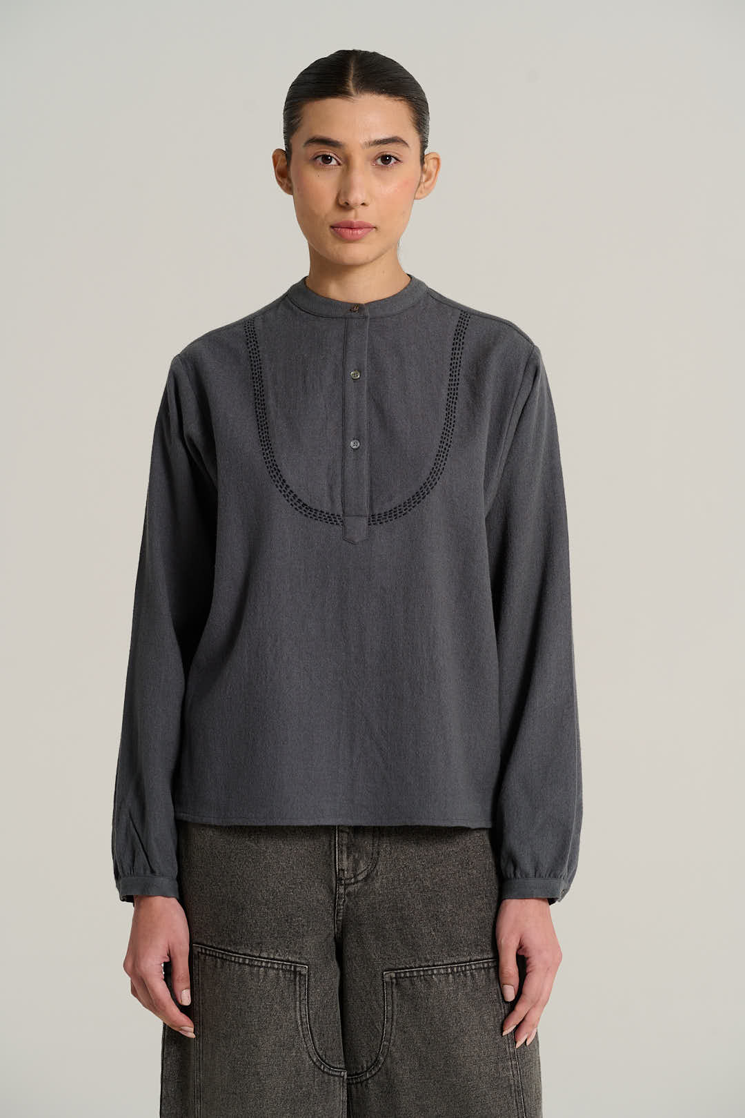 Joseph charcoal wool blouse