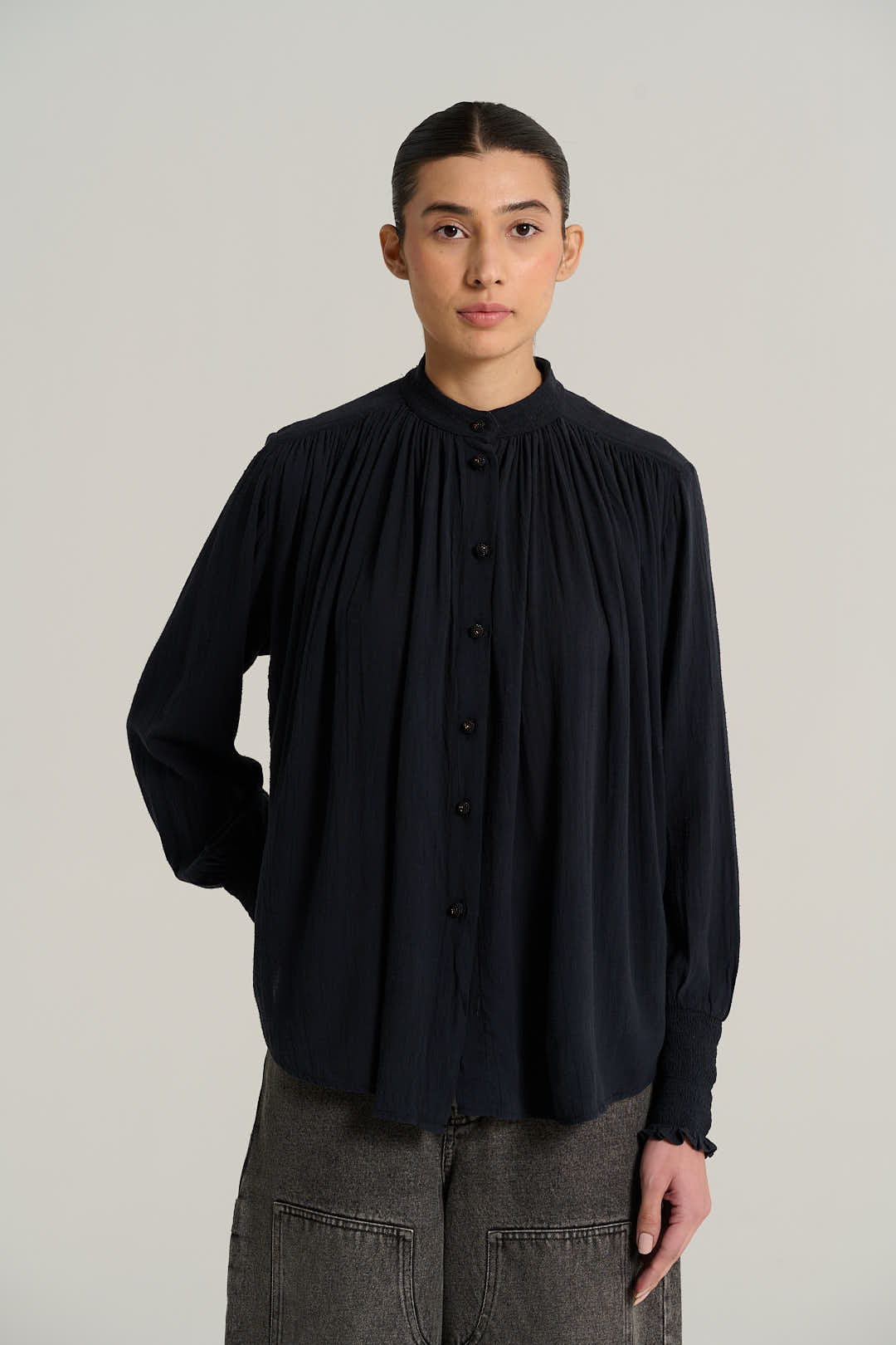 CESAR Olive Wild Silk Shirt
