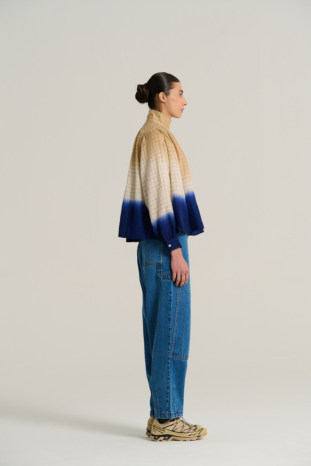 MARIUS indigo tie-dye blouse