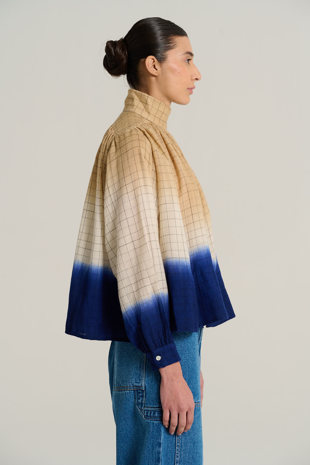 MARIUS indigo tie-dye blouse