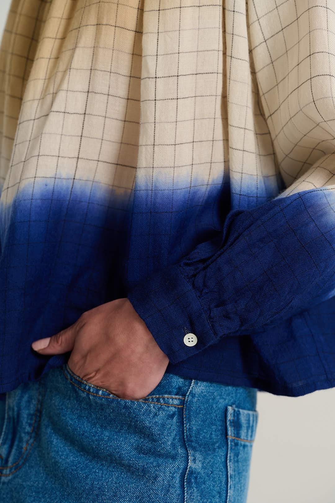 MARIUS indigo tie-dye blouse