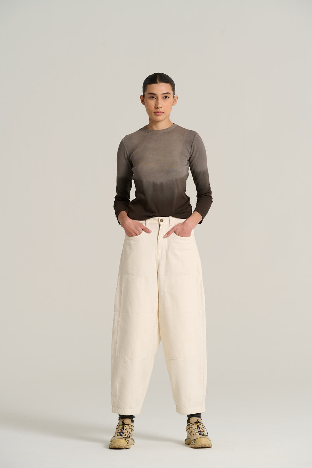 EMILE cream denim trousers