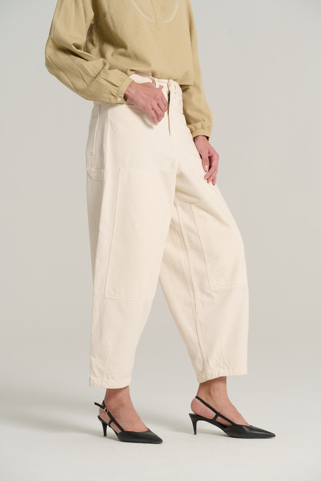 EMILE cream denim trousers