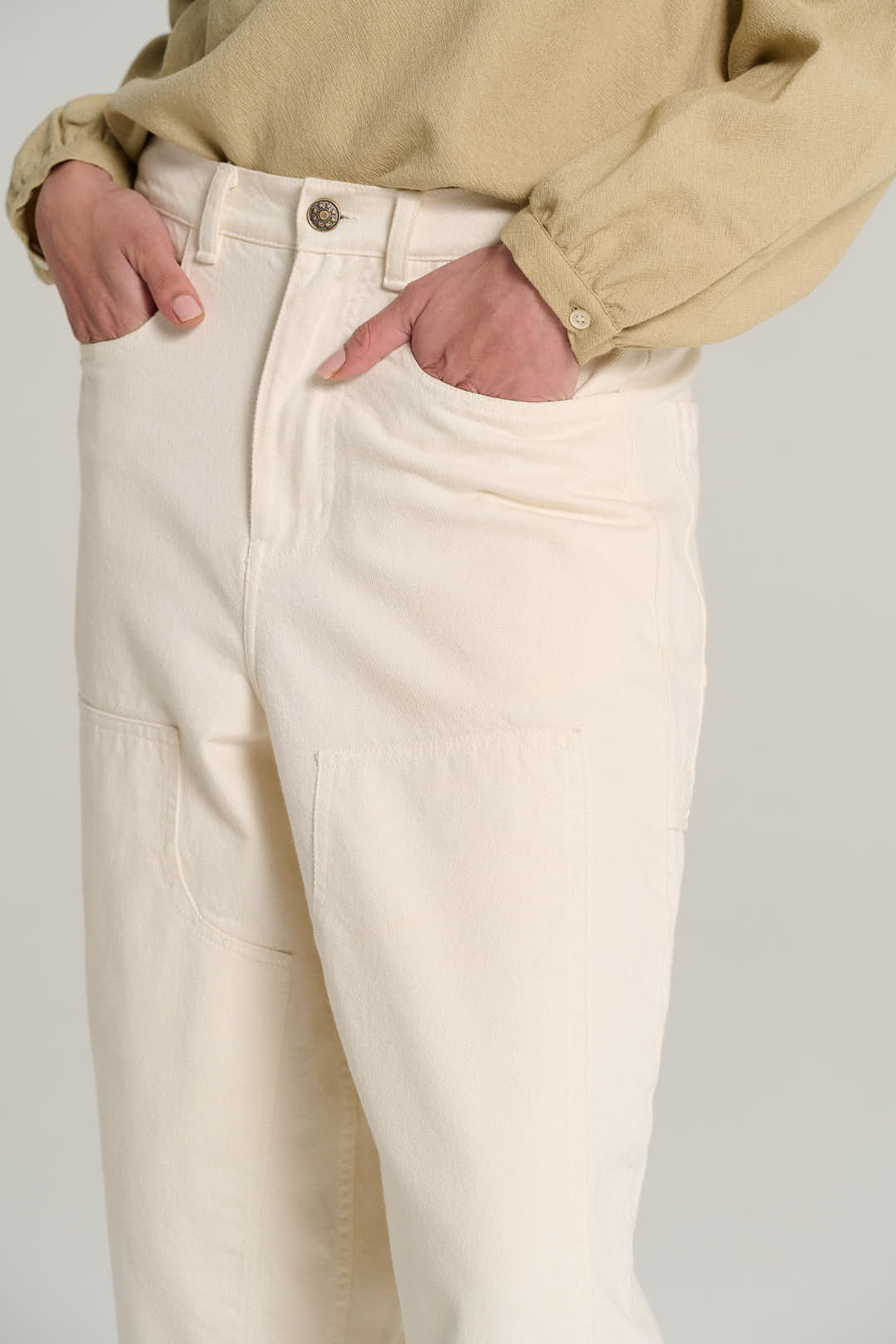 EMILE cream denim trousers