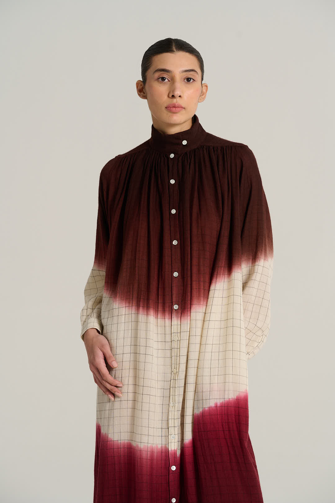 MARIUS burgundy tie-dye dress