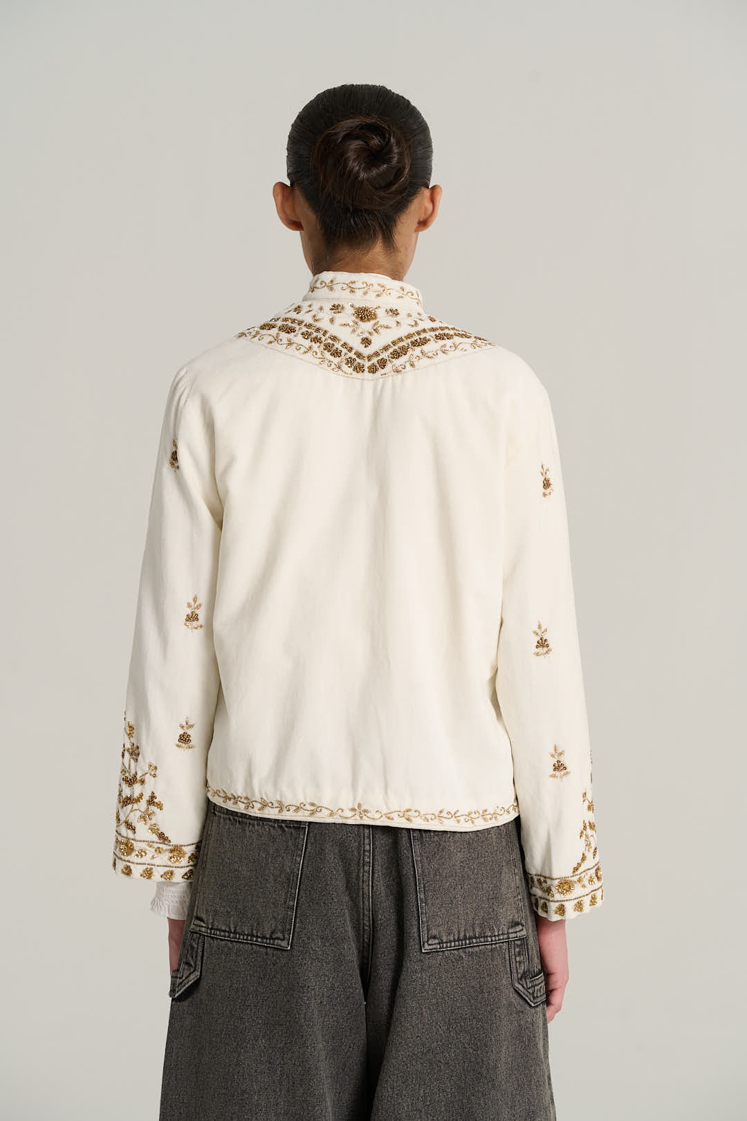 CAMILLE White Velvet Jacket