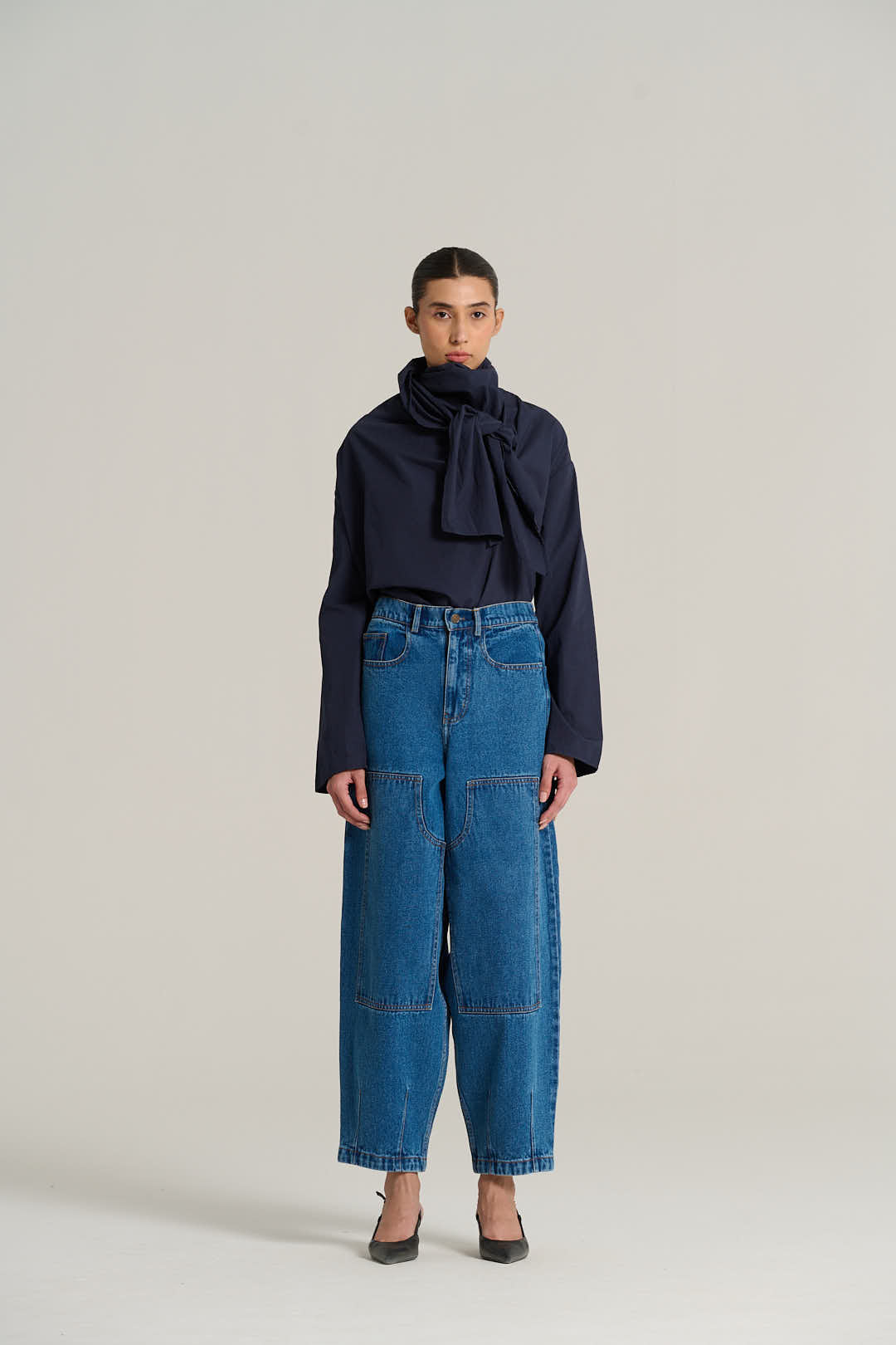 Pantalon denim bleu EMILE