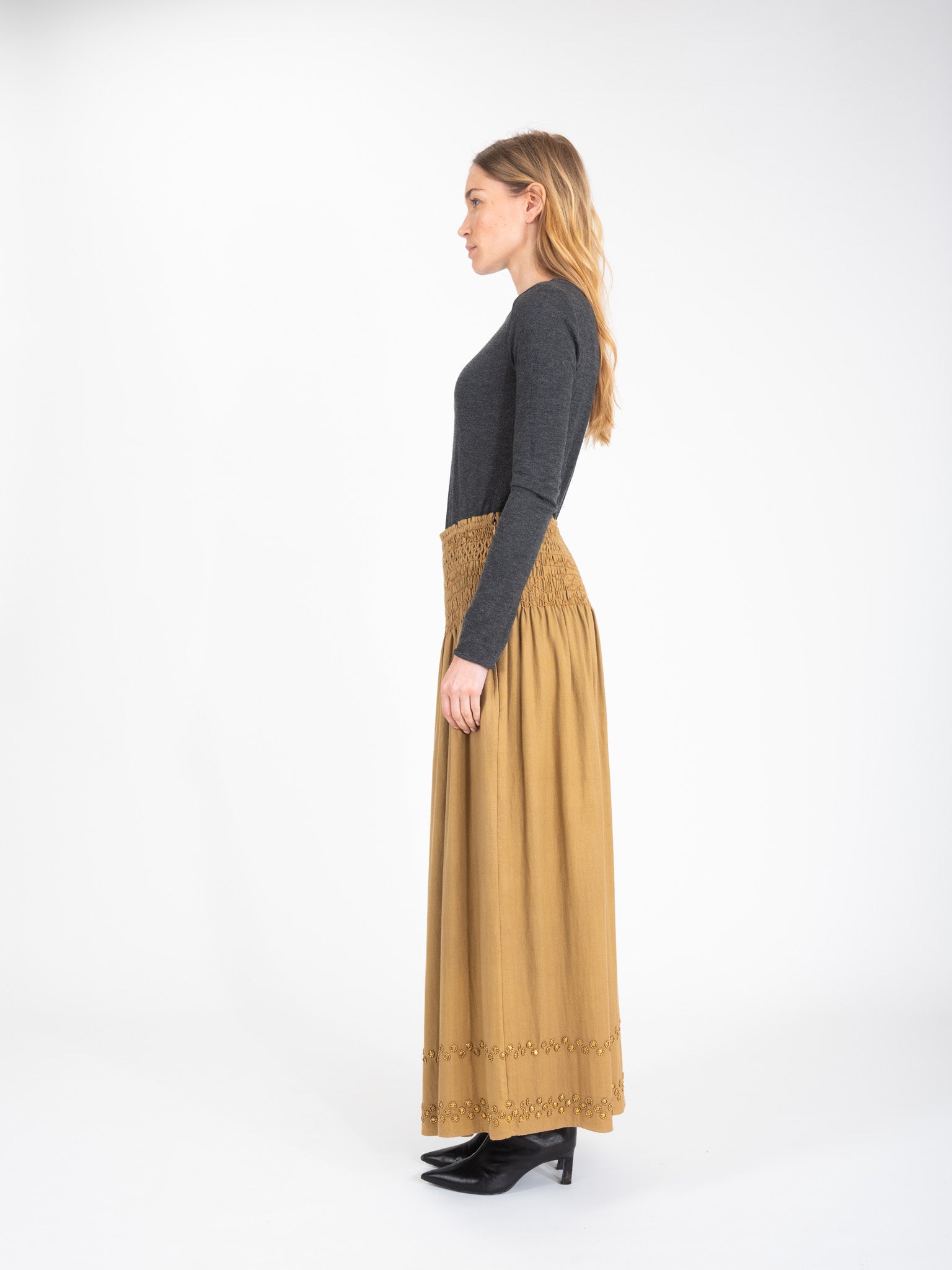 BLING Gold Sequin Long Skirt