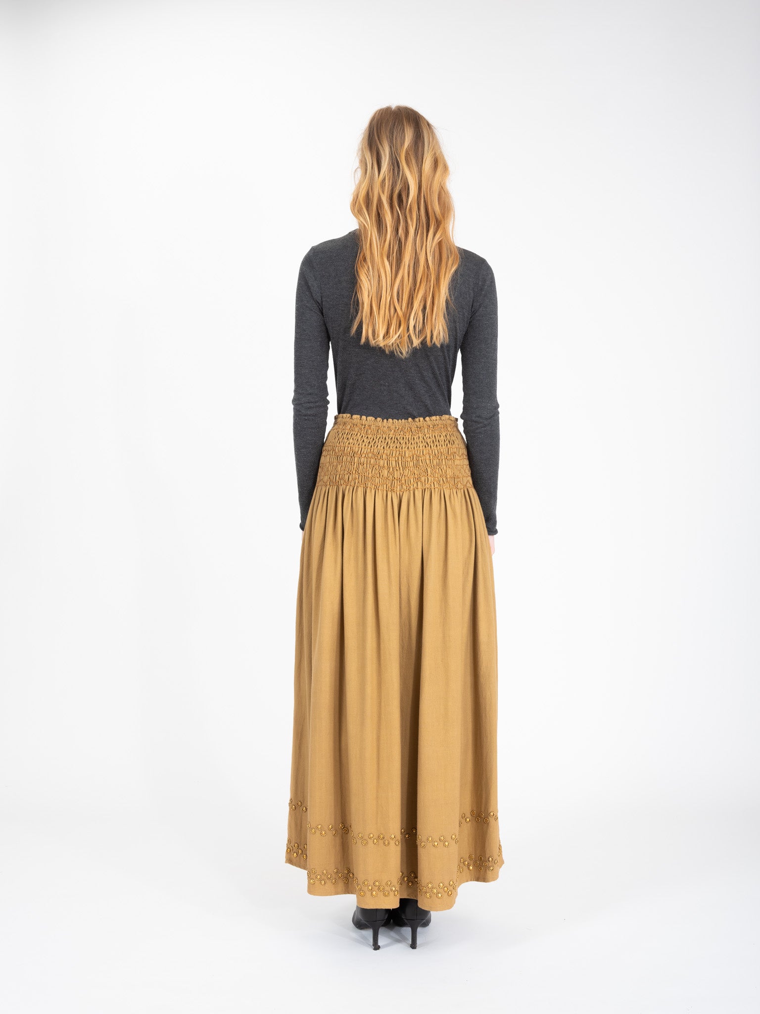 BLING Gold Sequin Long Skirt