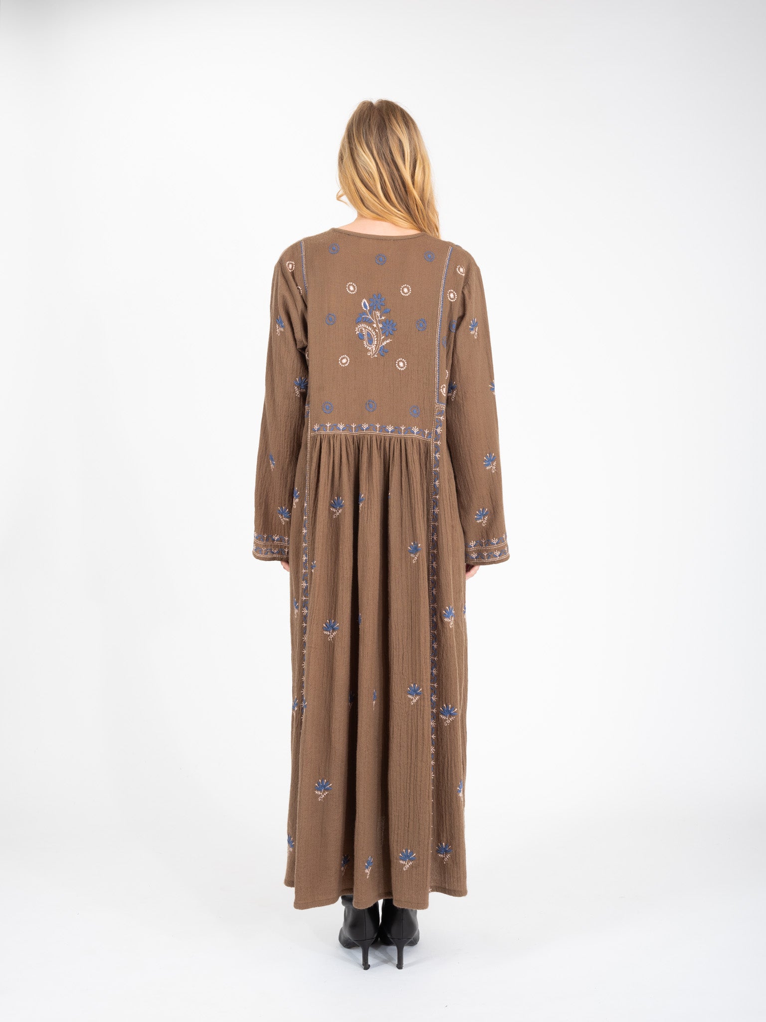 Robe kaki brodée HIPPY
