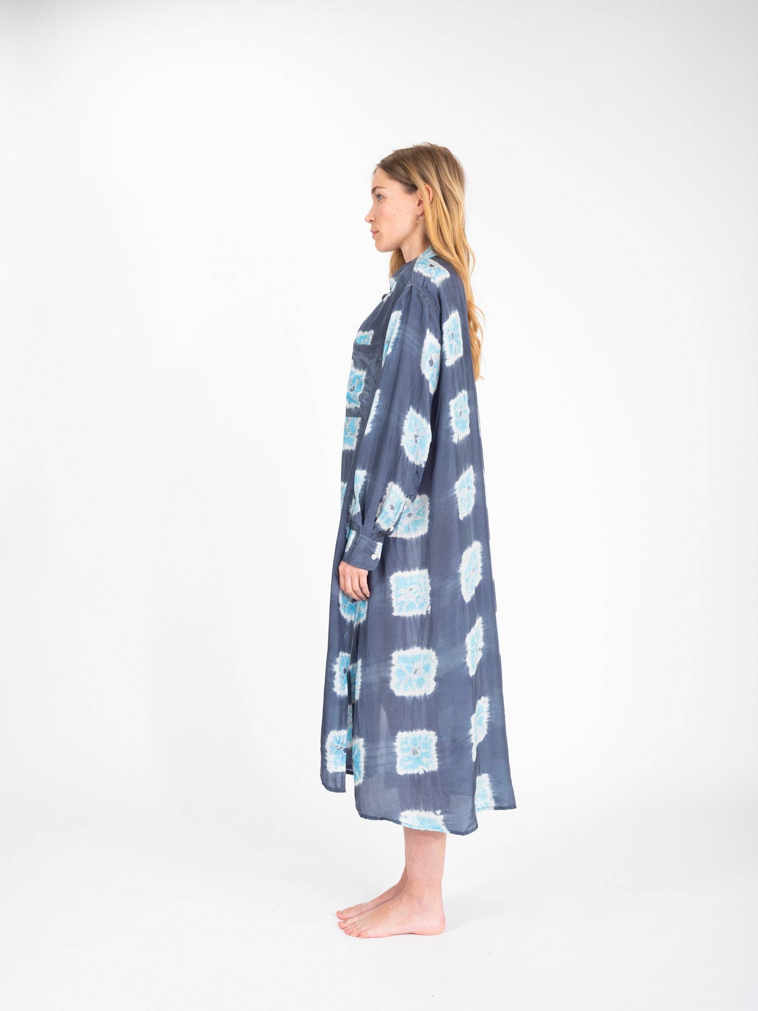 Mulberry blue silk dress