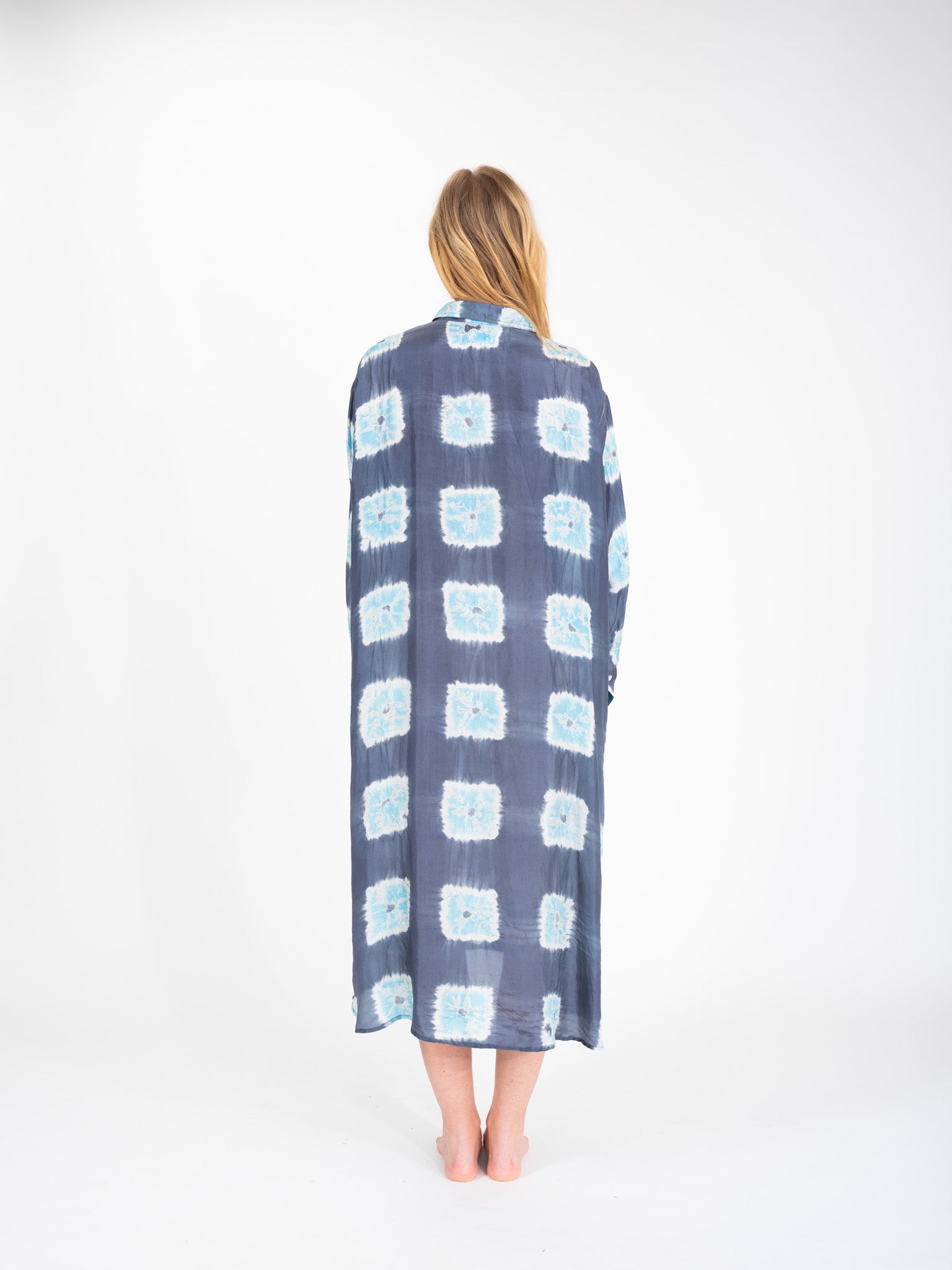 Mulberry blue silk dress