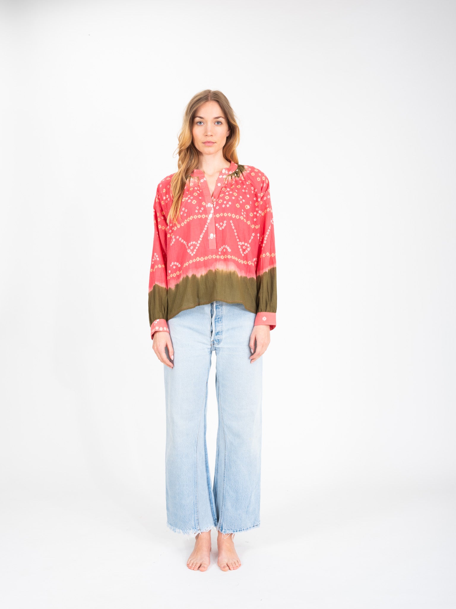 Bandani pink tie and dye blouse