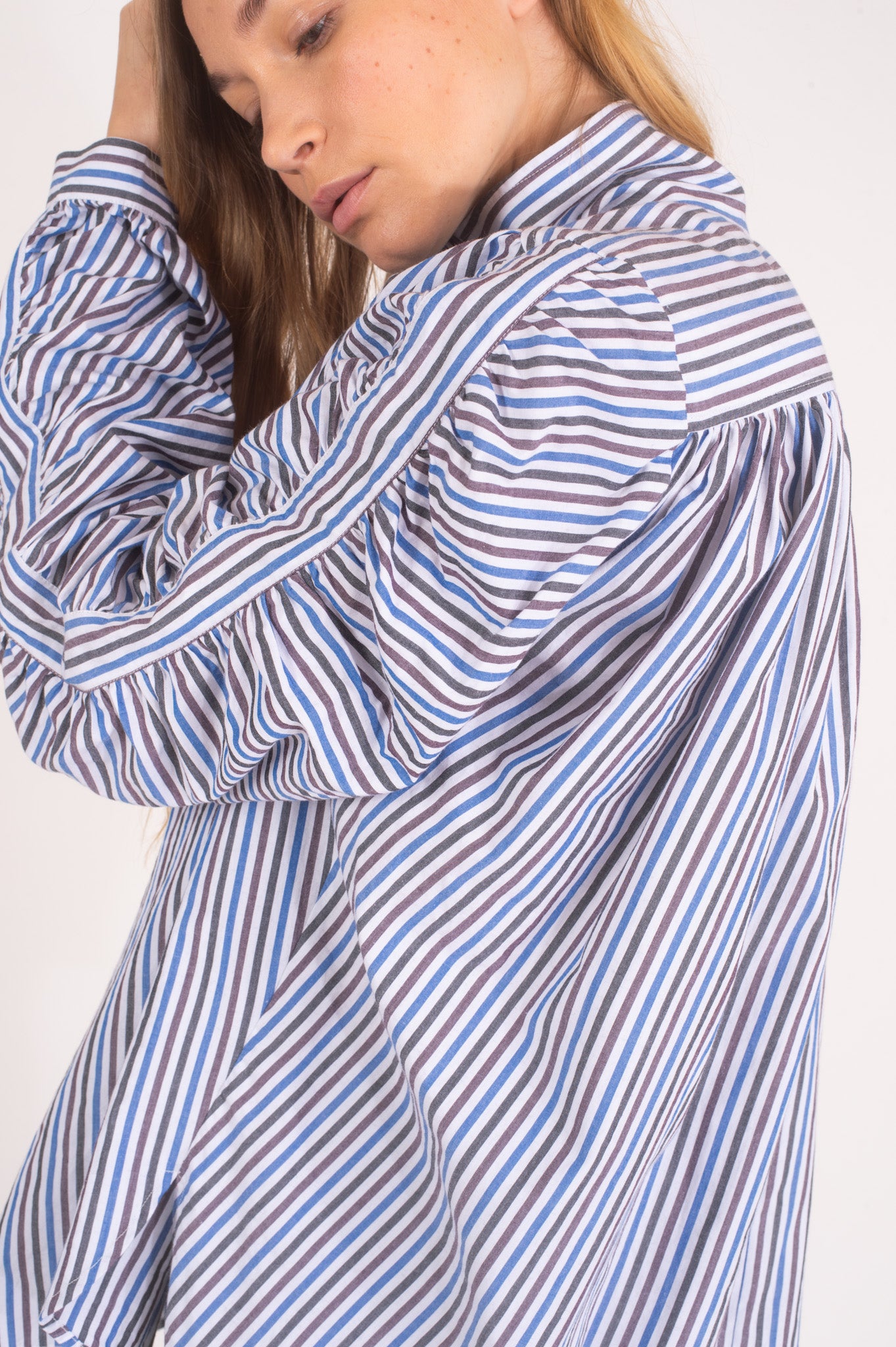JOY blue striped long dress