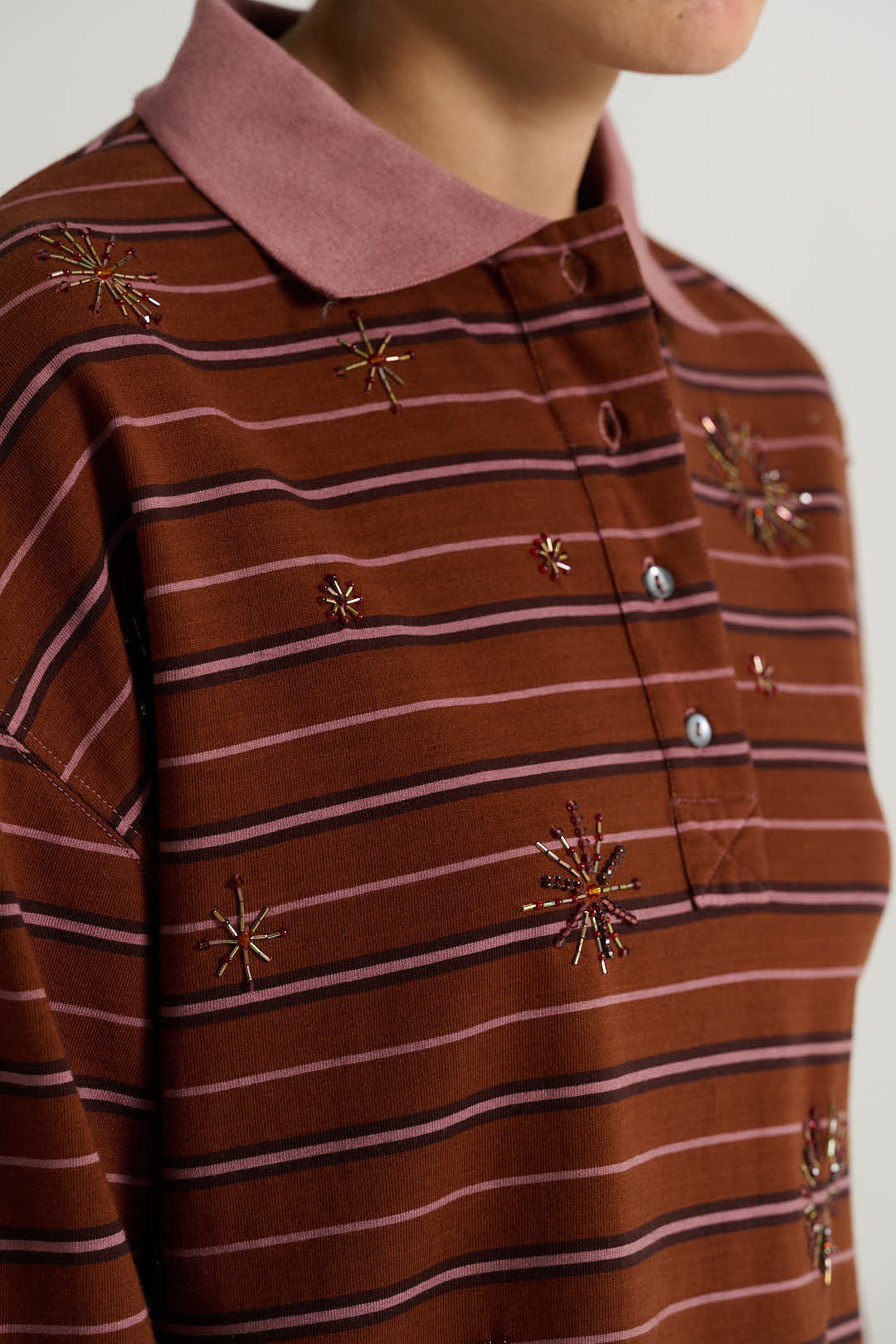 Polo rayé terracotta HENRI