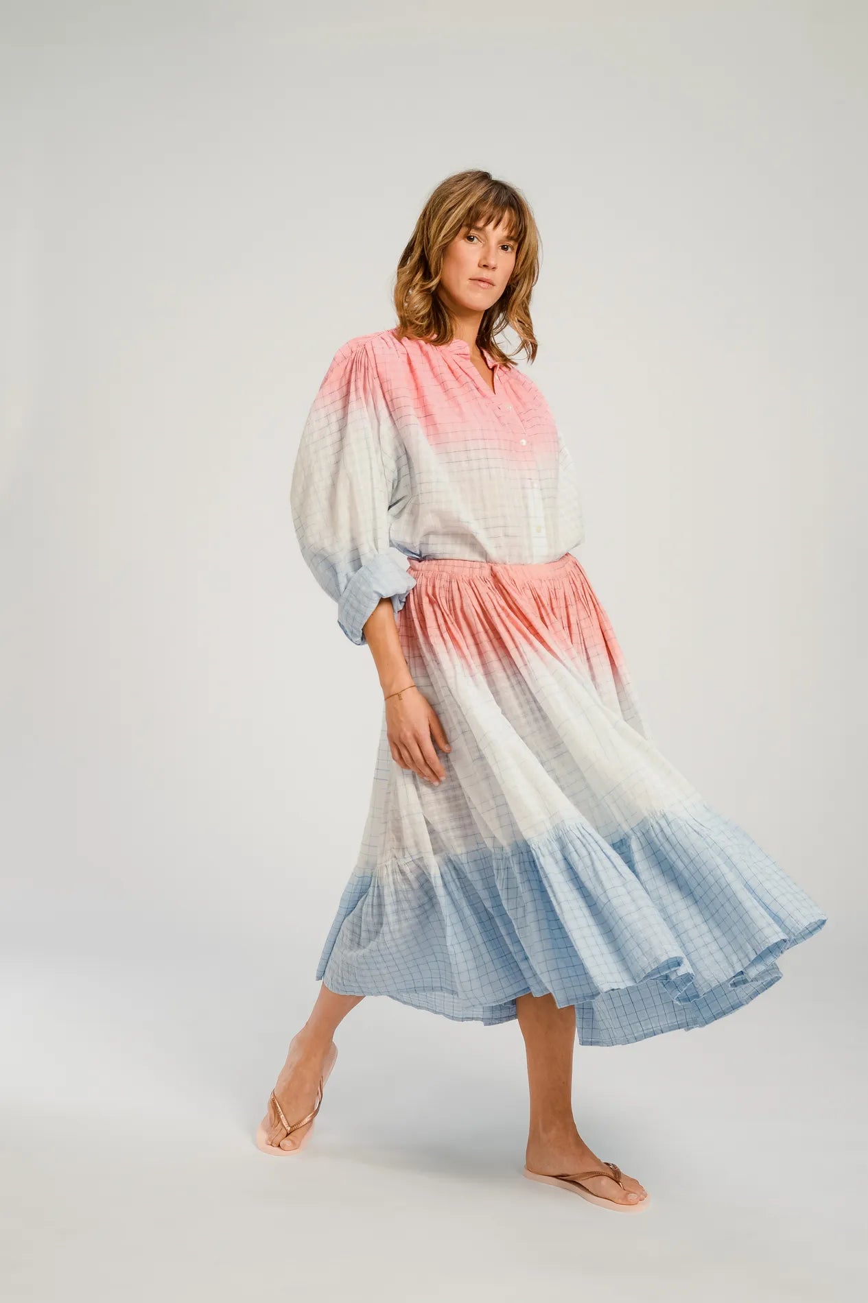 V DE VINSTER HIMI SKIRT PINK BLUE 