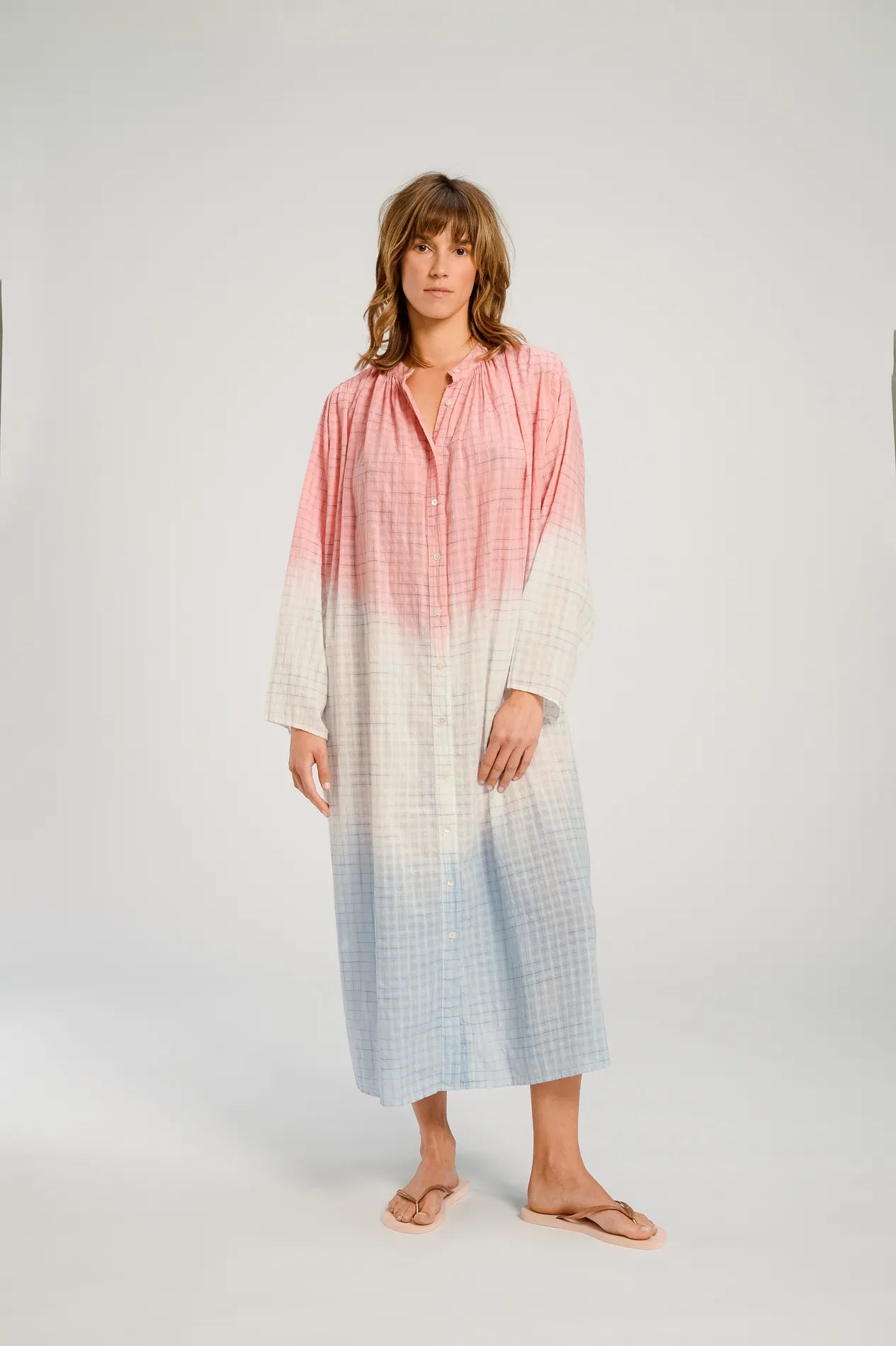 HIMI DRESS TIE AND DYE BLEU ROSE