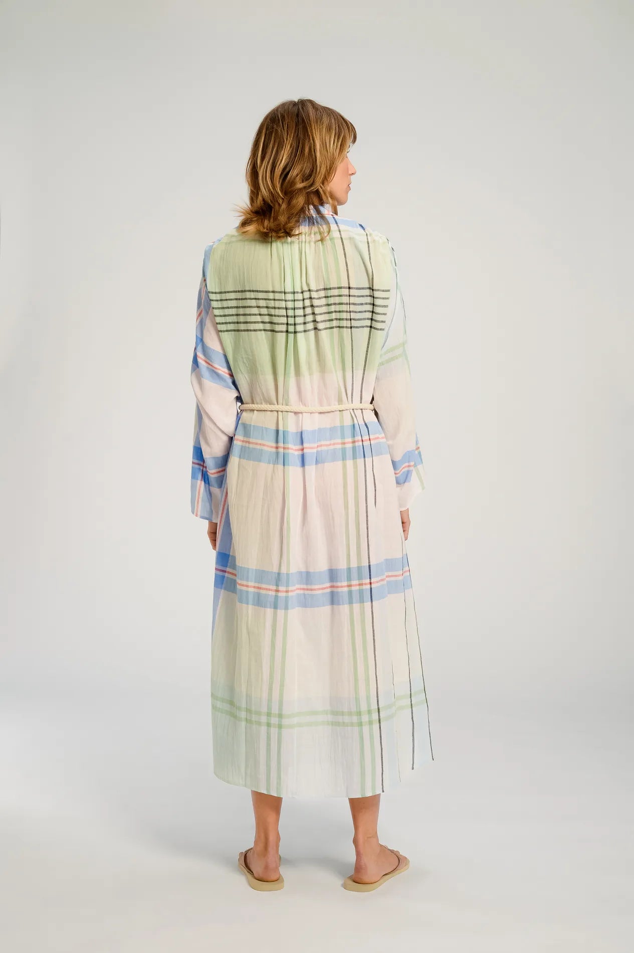 BLEU VERT V DE VINSTER HOKKAIDO DRESS TARTAN 