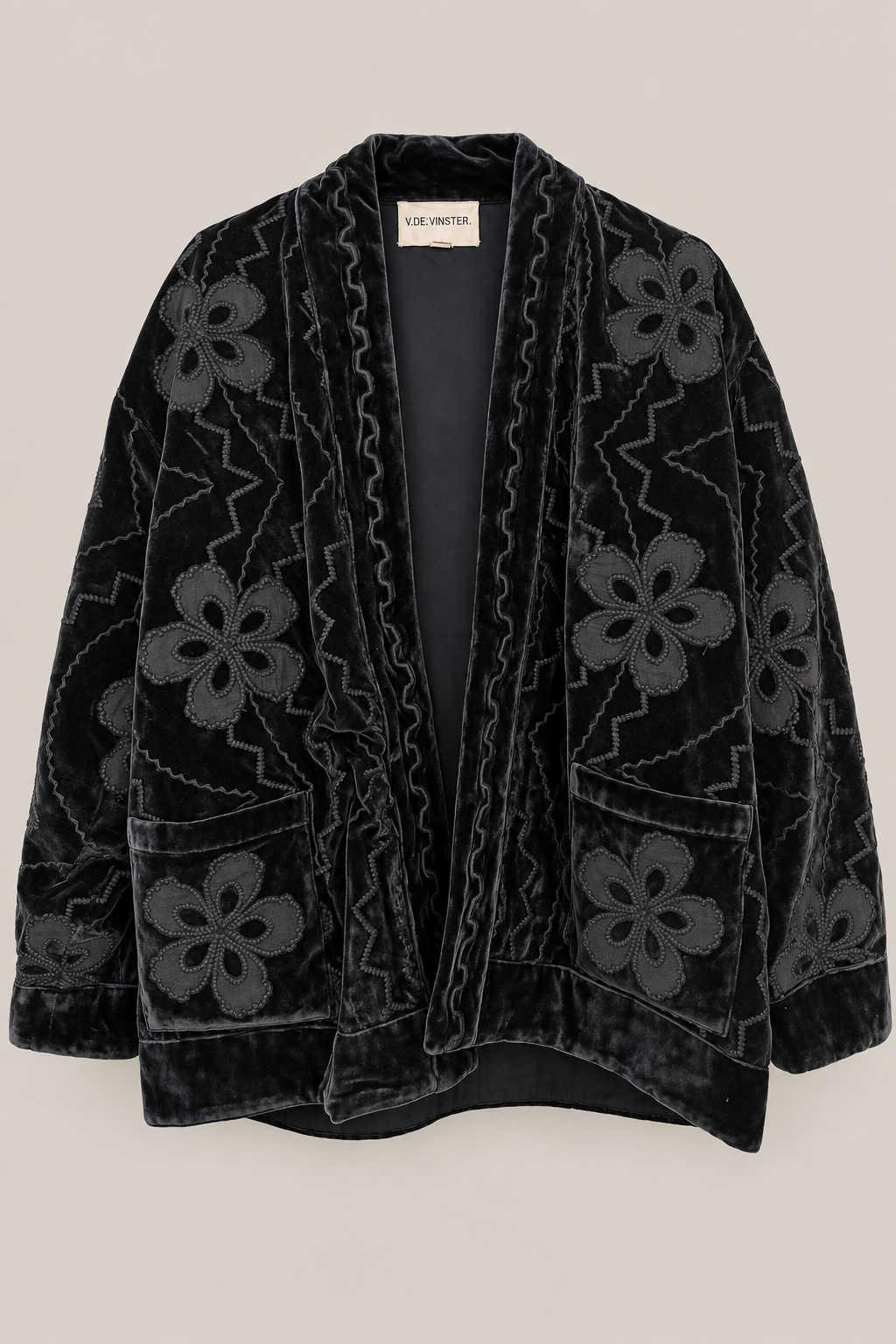 Anthracite velvet kimono ISAAC