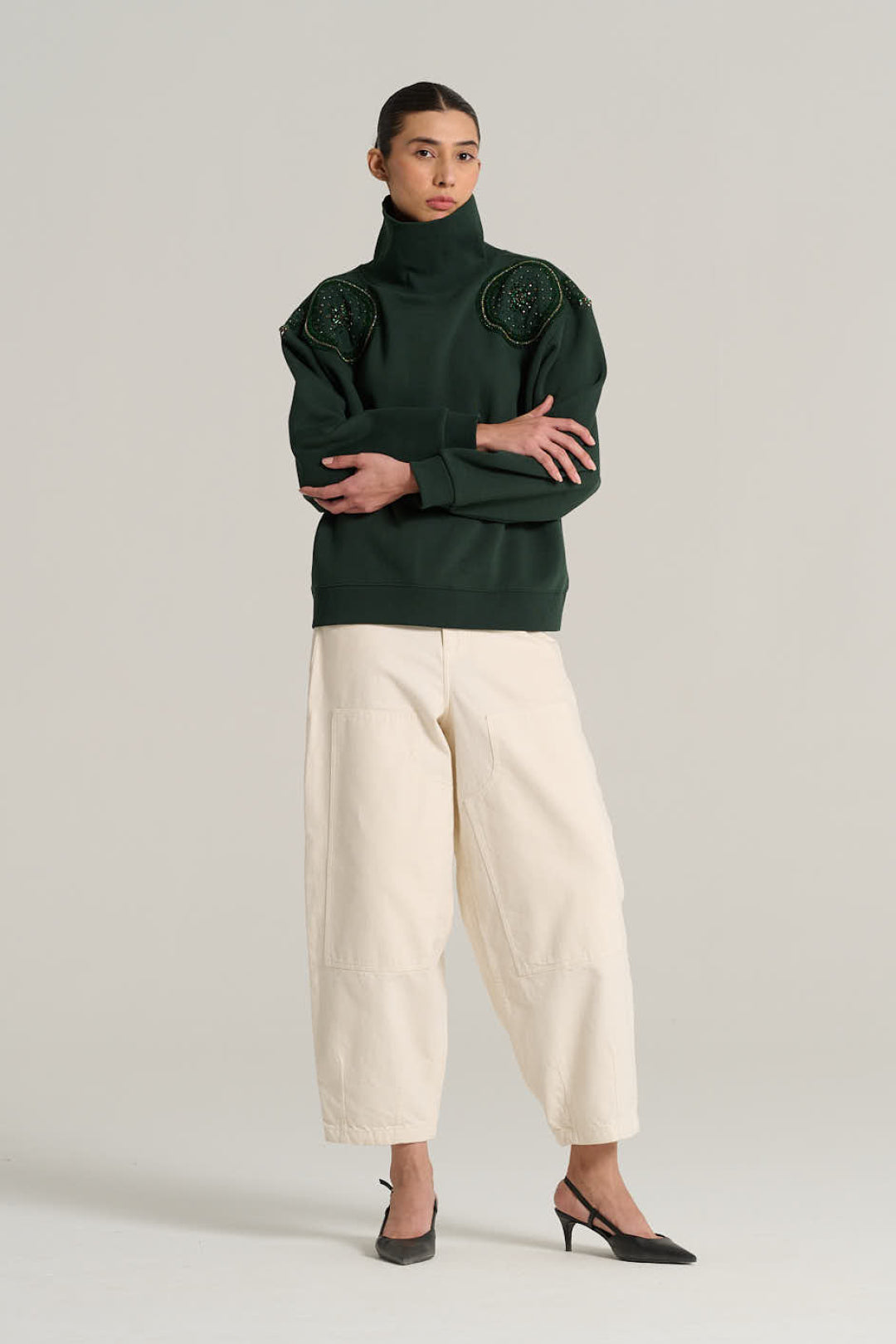 Forest green turtleneck sweater JACQUES