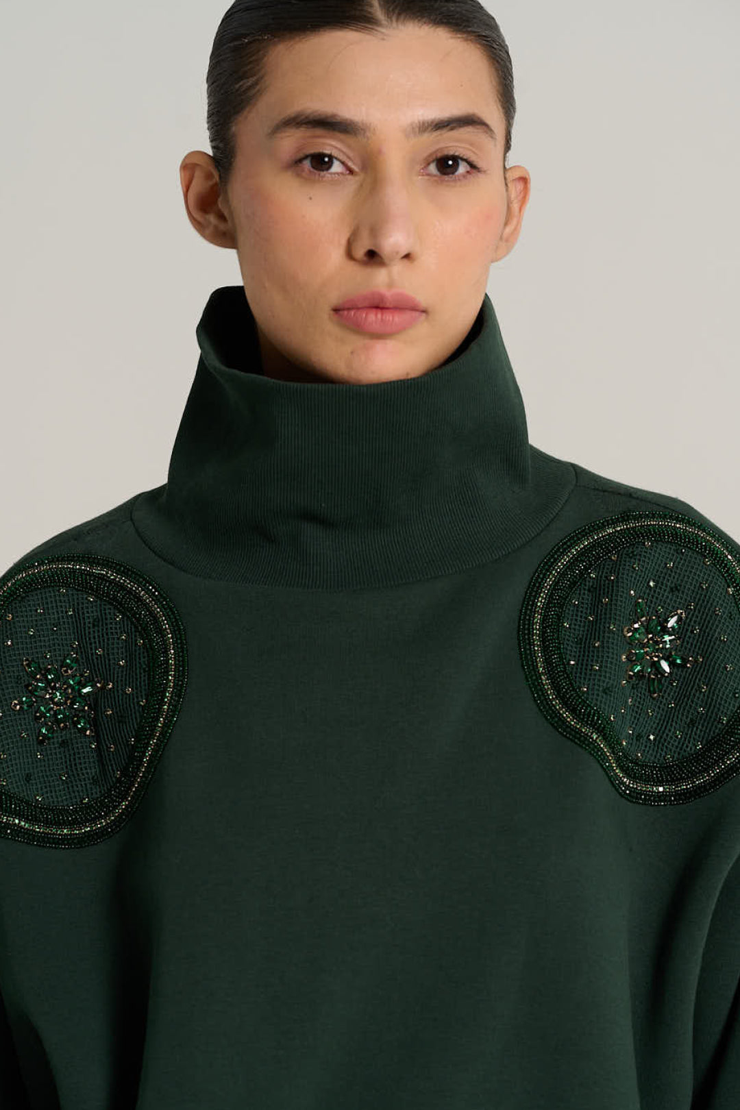 Forest green turtleneck sweater JACQUES