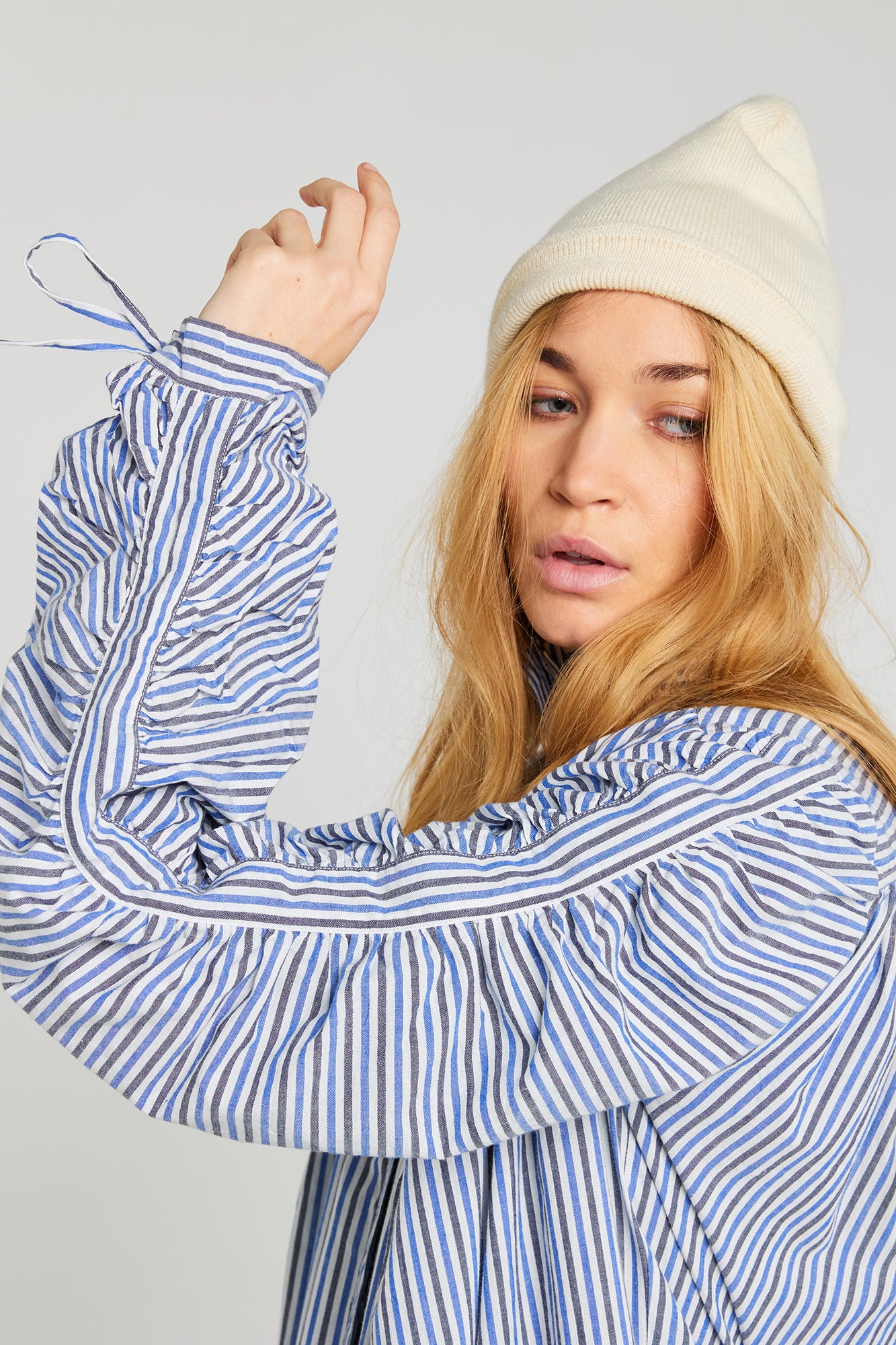 JOY blue striped long dress