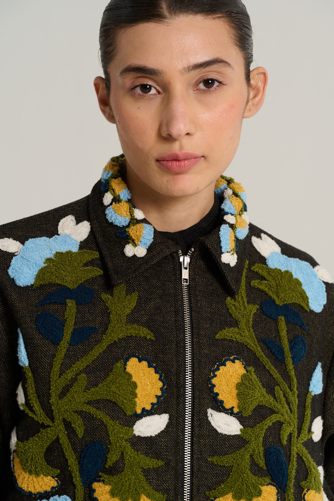 JULES mottled black wool jacket