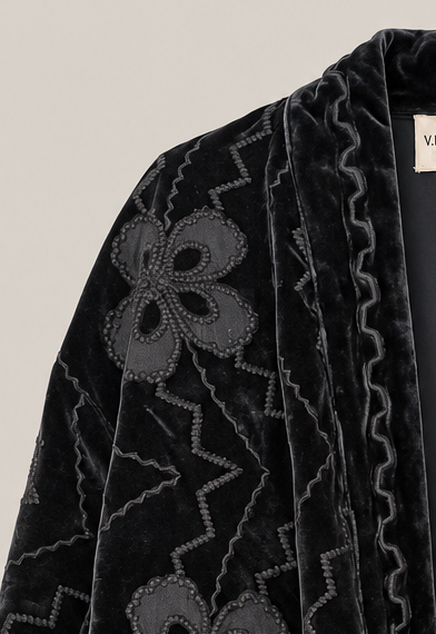 Anthracite velvet kimono ISAAC