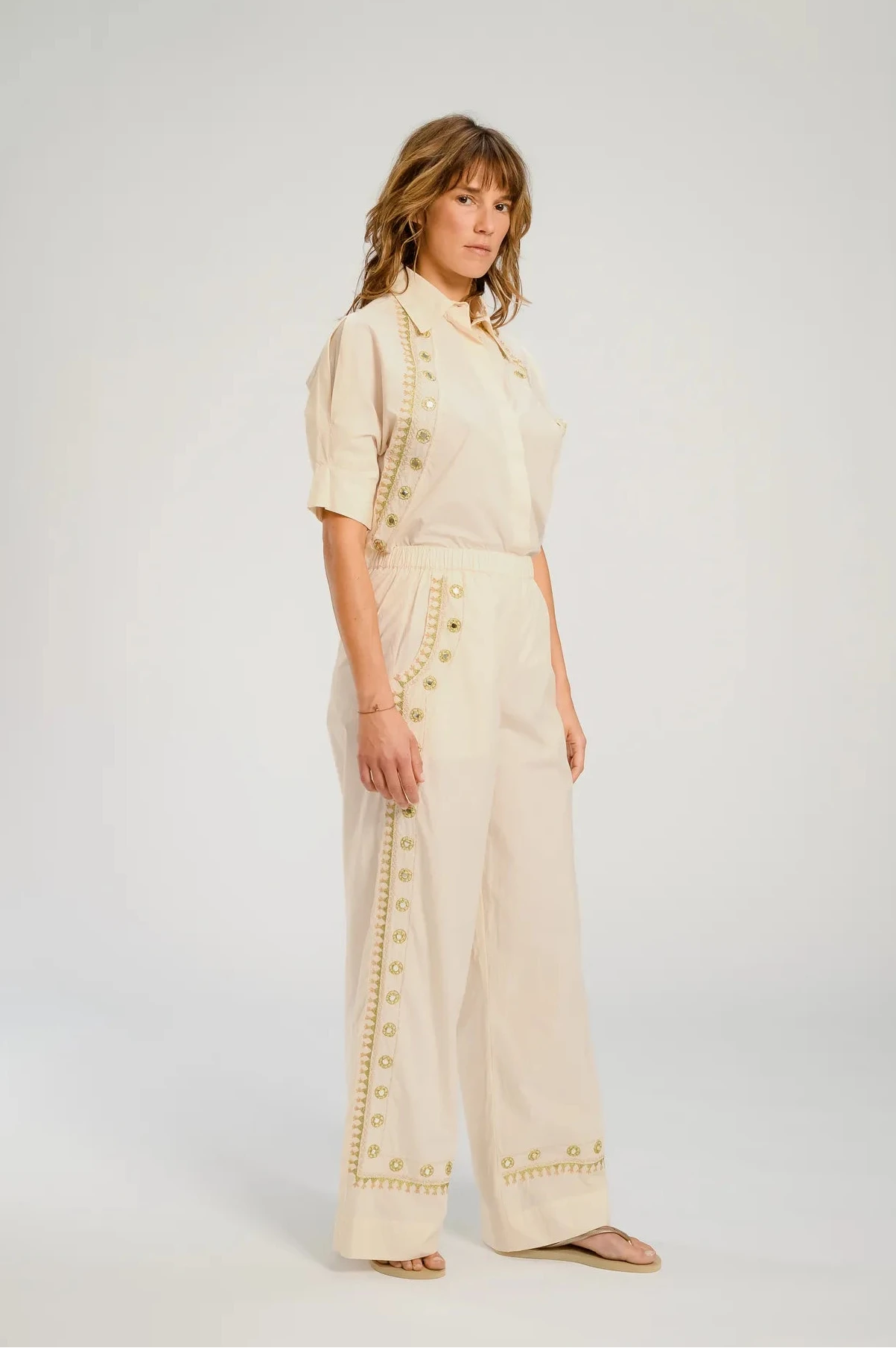 coton pantalon blanc v de vinster