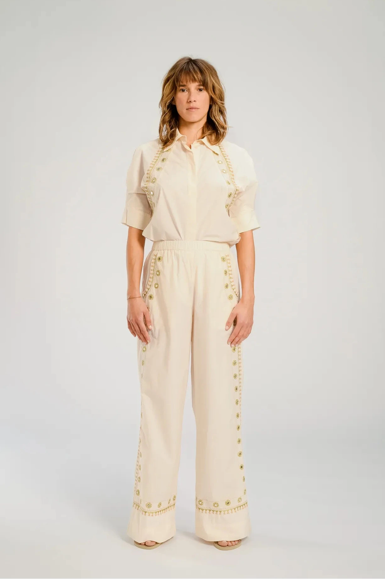 coton pantalon blanc v de vinster