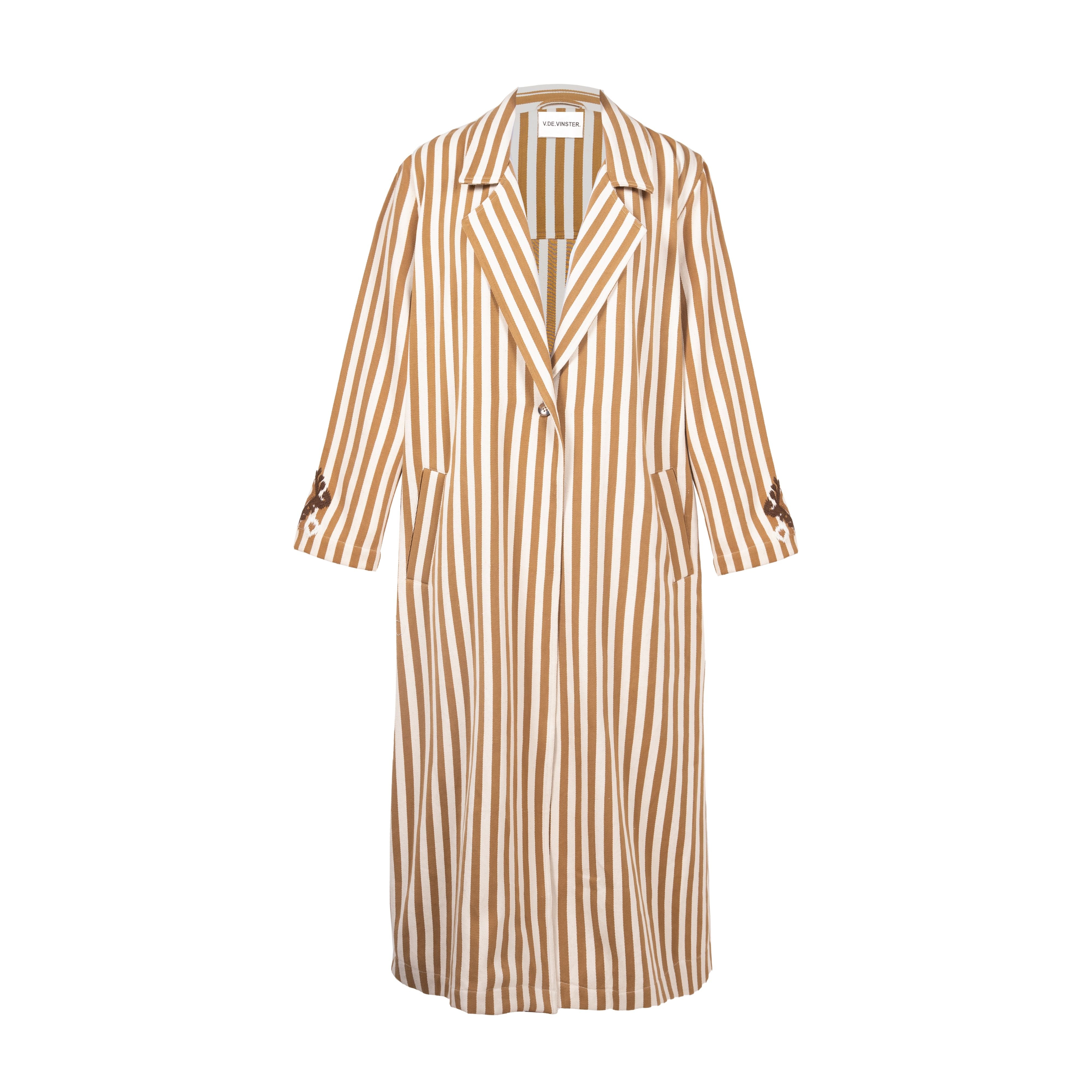 MANON beige striped trench coat