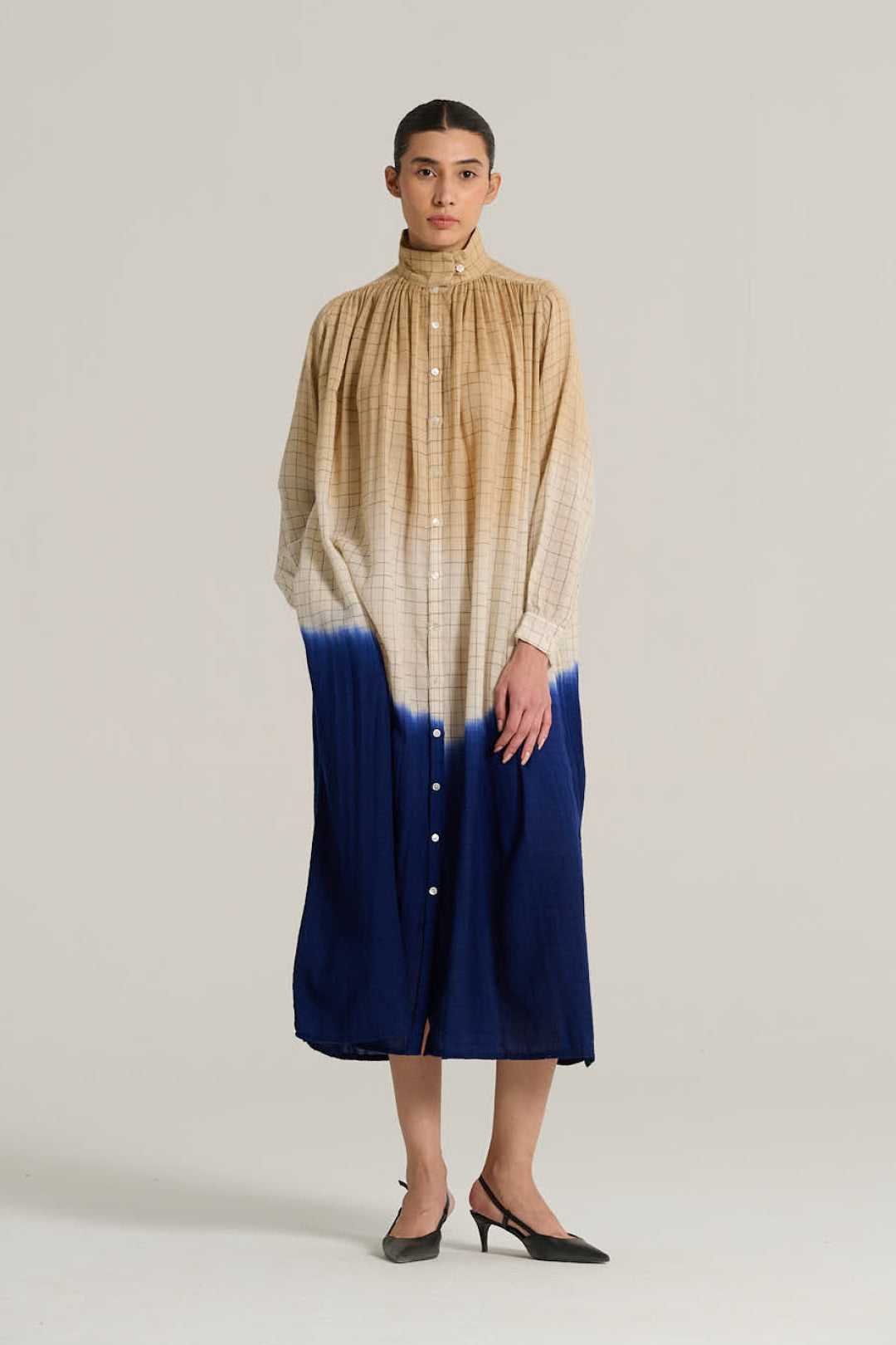 MARIUS Indigo Tie-Dye Dress