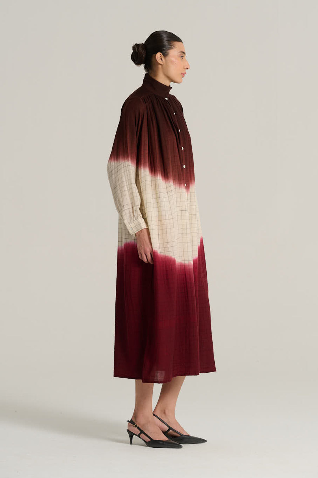 MARIUS burgundy tie-dye dress