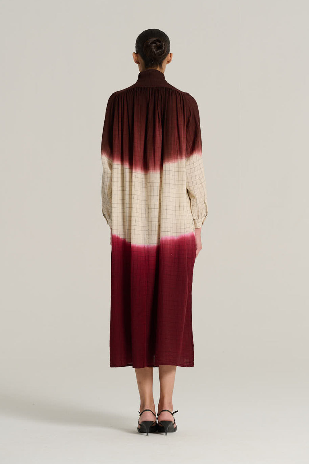 MARIUS burgundy tie-dye dress