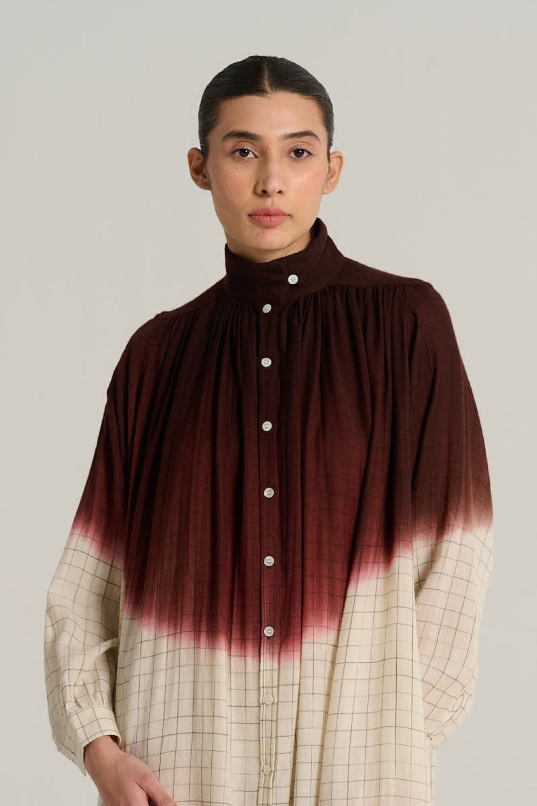 MARIUS burgundy tie-dye dress