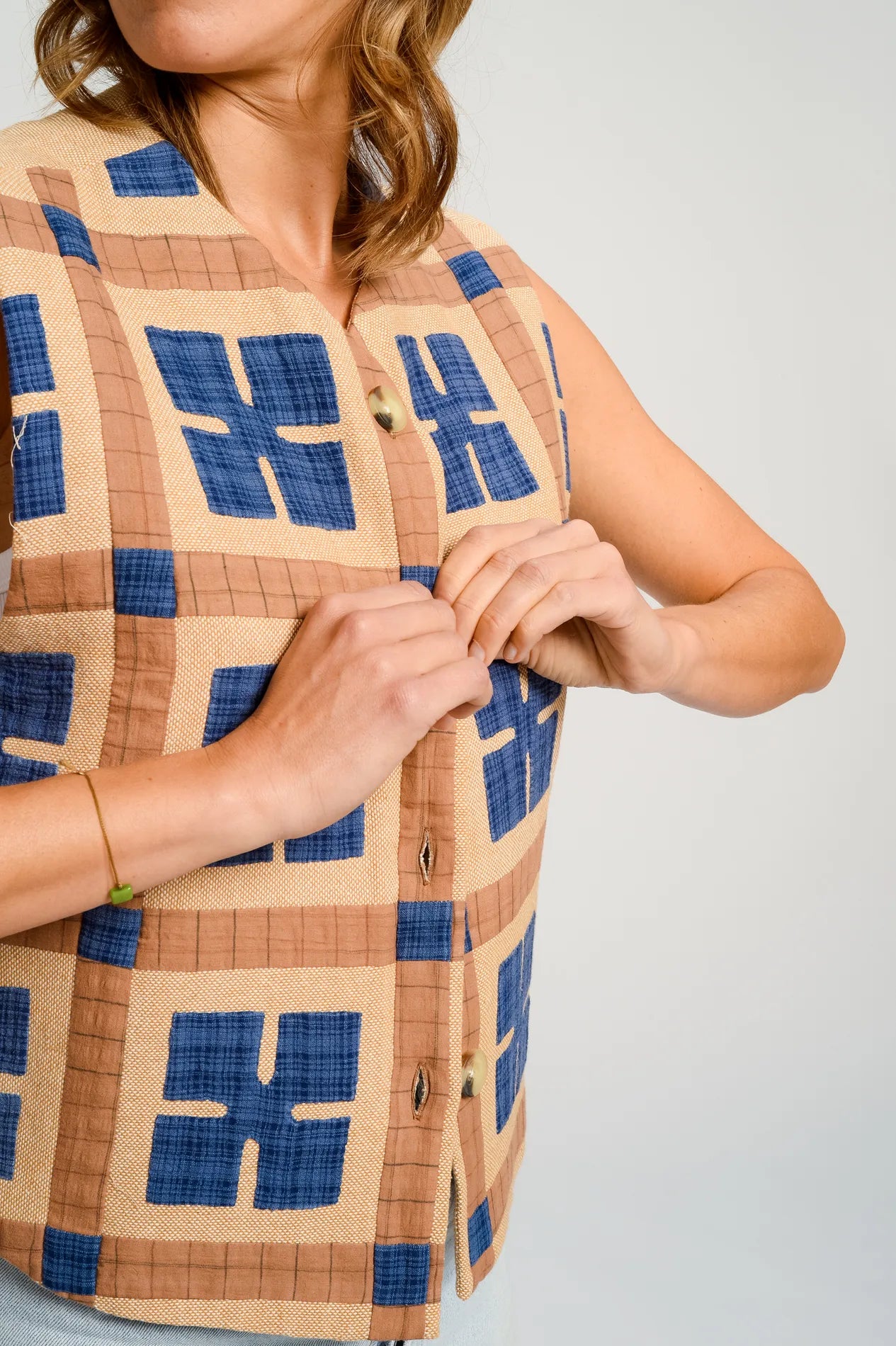 V DE VINSTER BOLERO PATCHWORK BEIGE