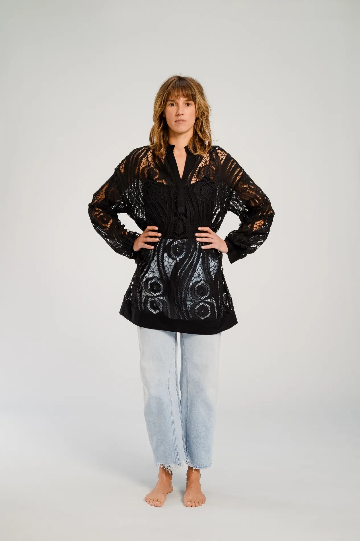 ROBE NEW YORK BLACK V DE VINSTER JEAN DENTELLE