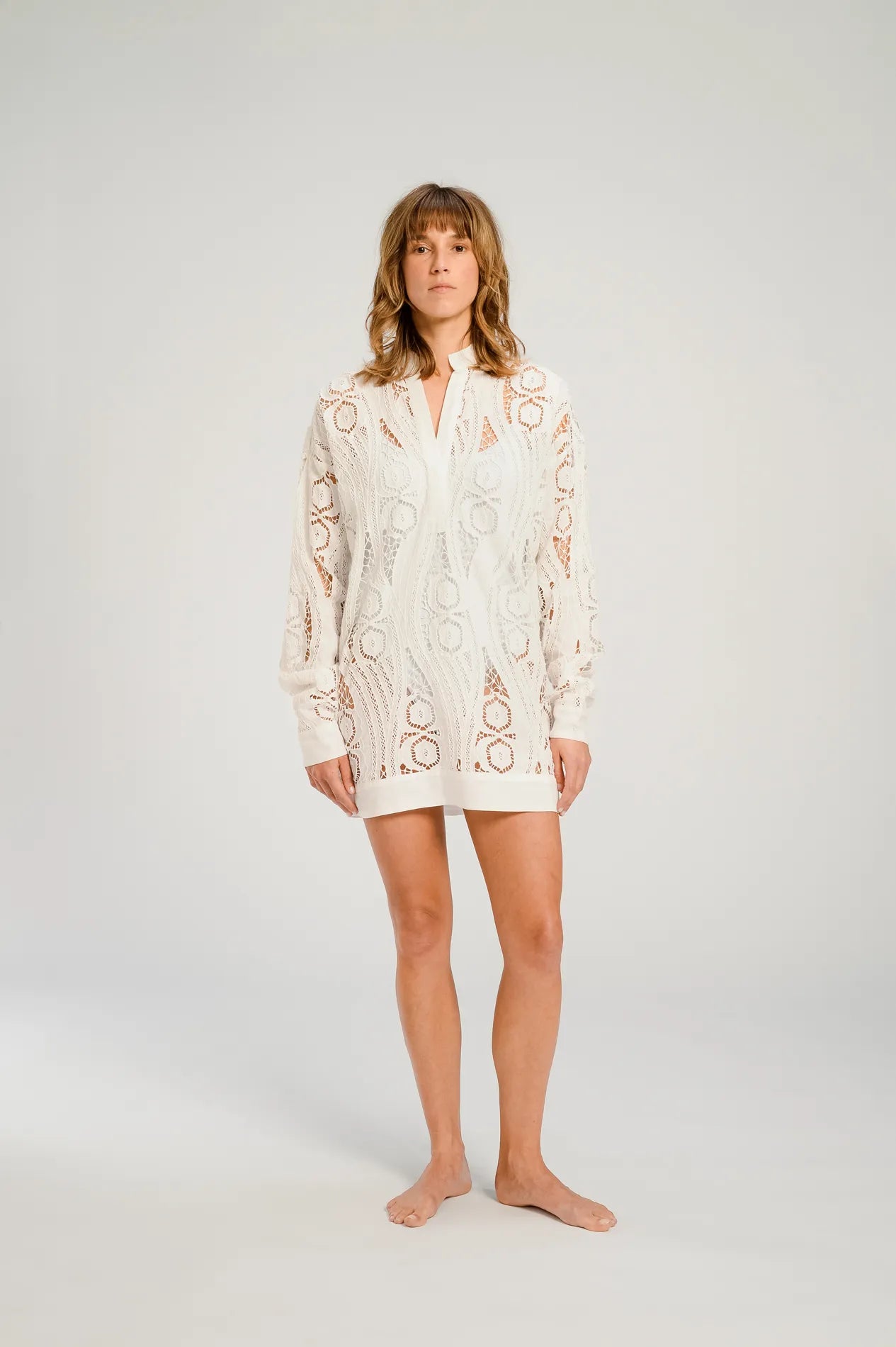 Robe courte dentelle blanche New York V DE VINSTER