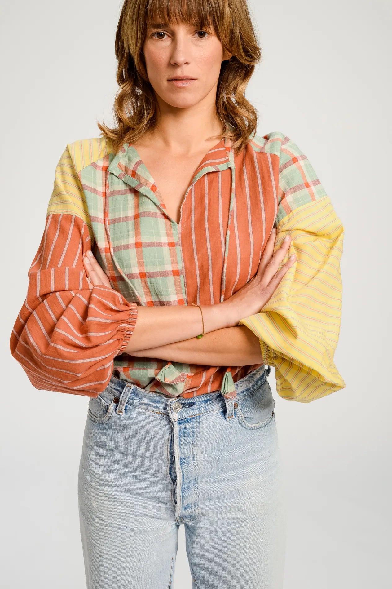 Blouse patchwork terracotta PUSHKAR