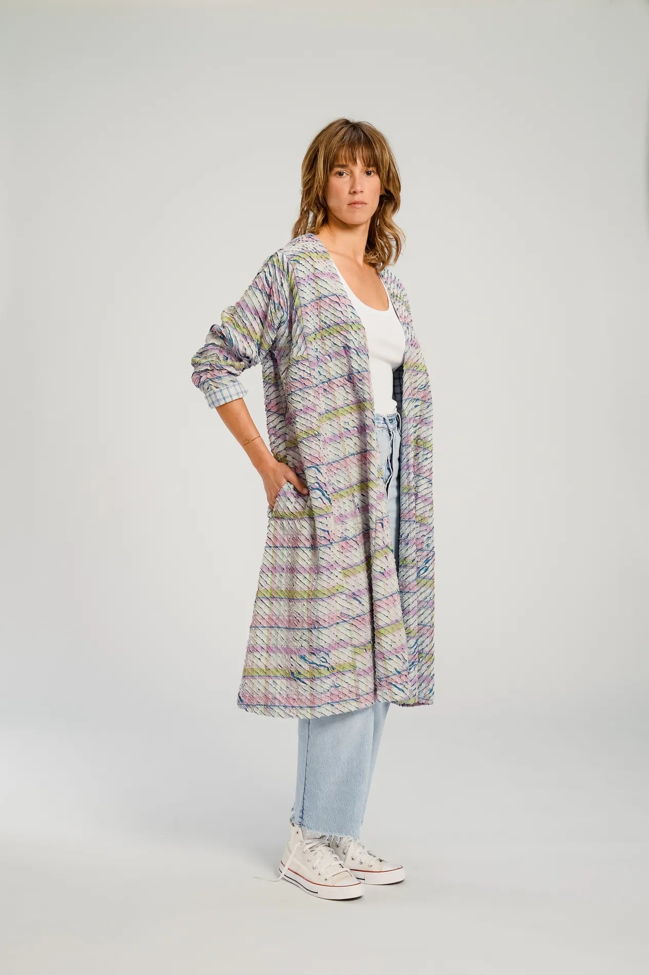 Veste longue rose PUSHKAR