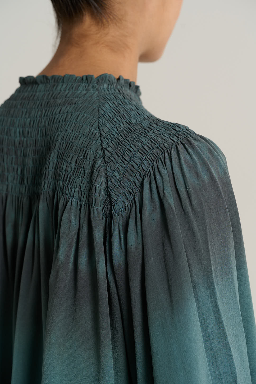 SAM khaki silk blouse