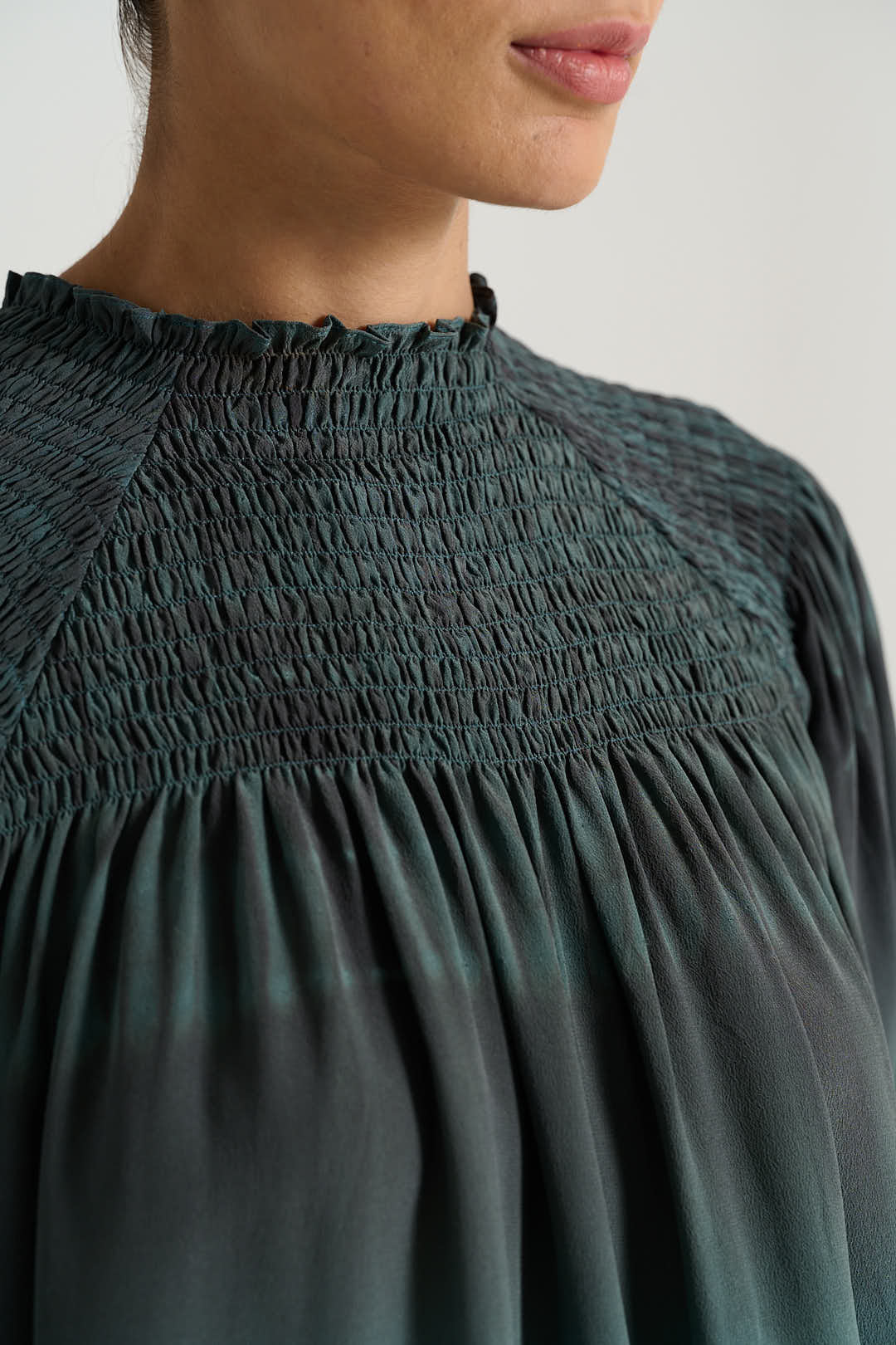SAM khaki silk blouse
