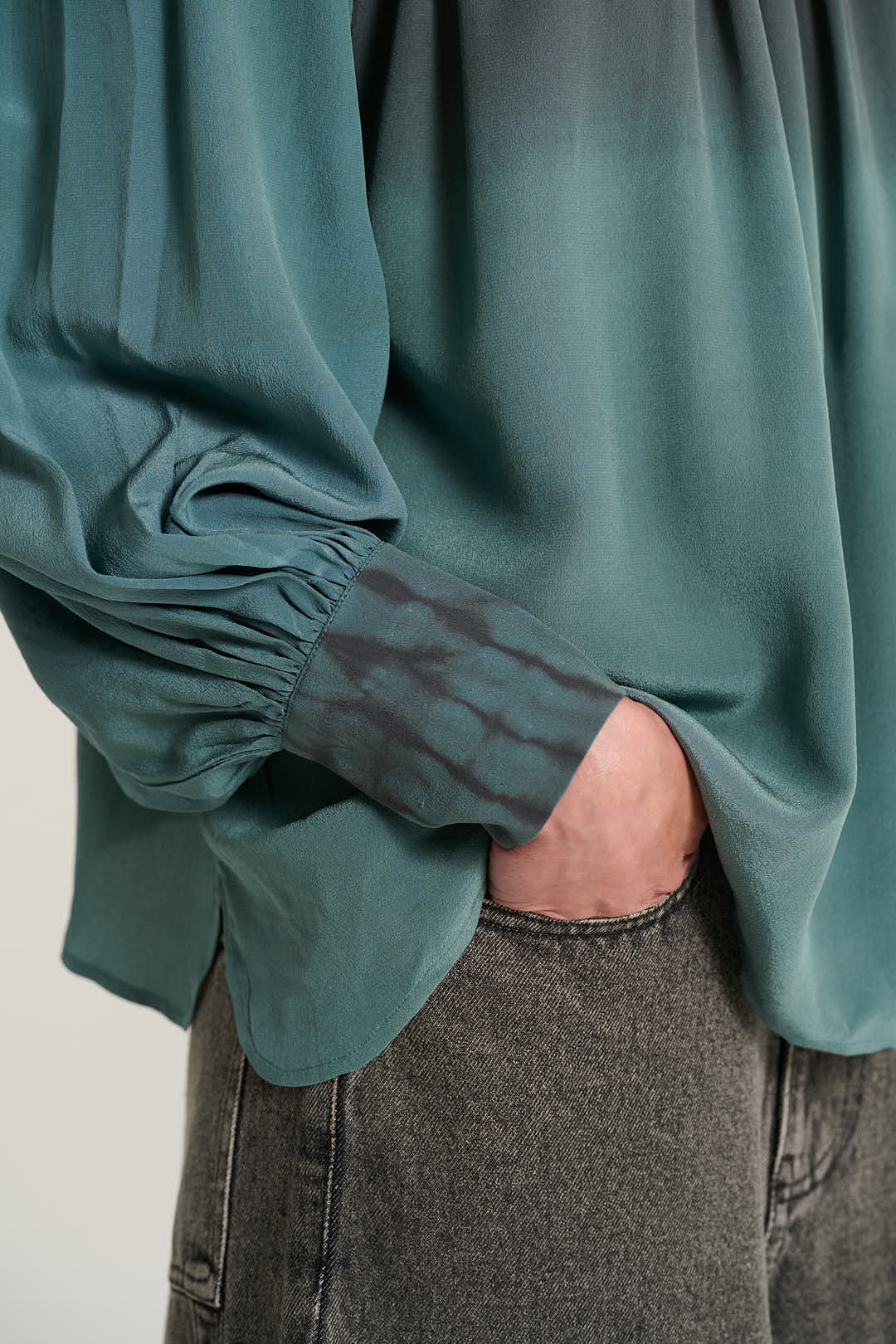 SAM khaki silk blouse