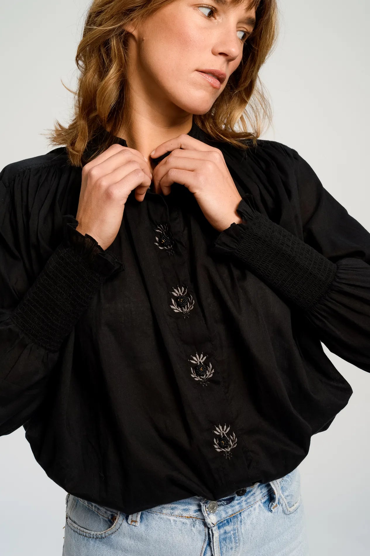 v de vinster santiago blouse cotton black