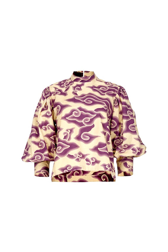 SELF green printed blouse